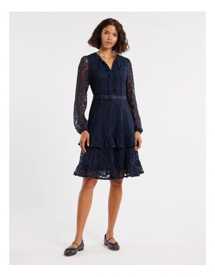 Zoey Lace Dress in Navy