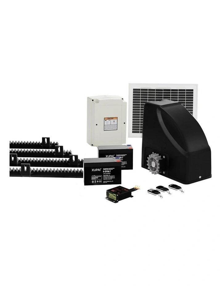 Automatic Sliding Gate Opener Kit 10W Solar 4m 600kg in Multi