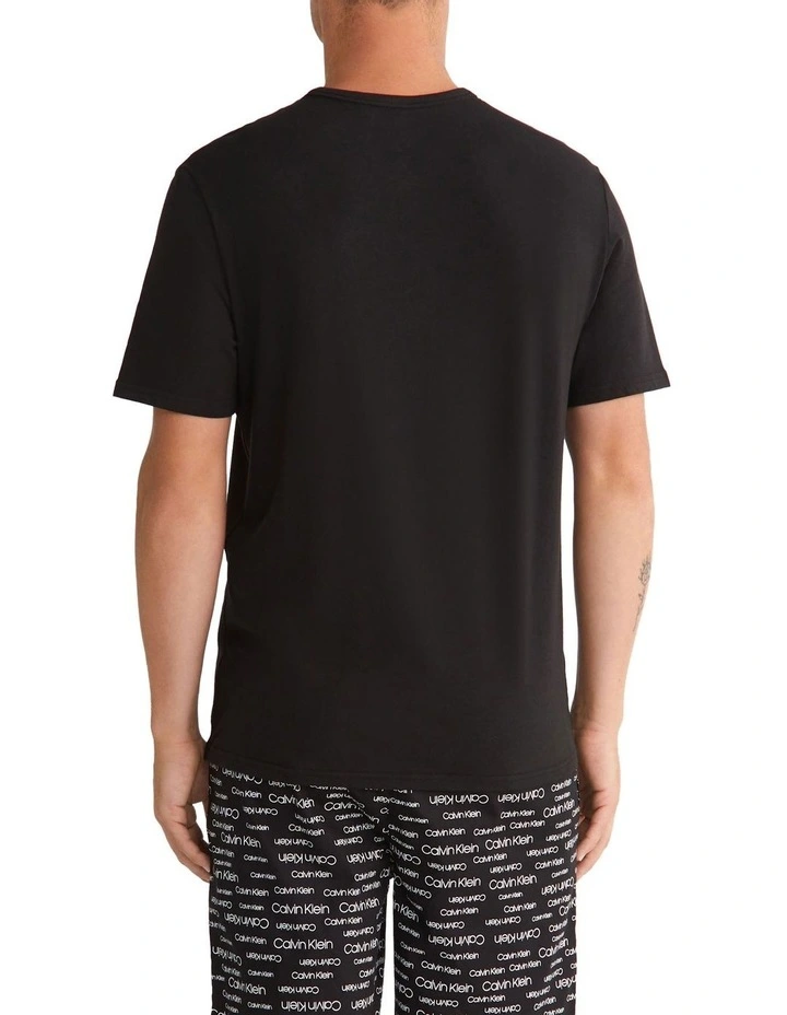 Cotton Stretch Sleep Tee in Black