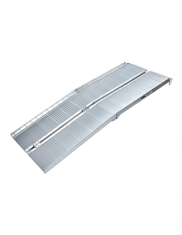 Aluminium Portable Non-Slip Wheelchair Ramp 6FT in Silver