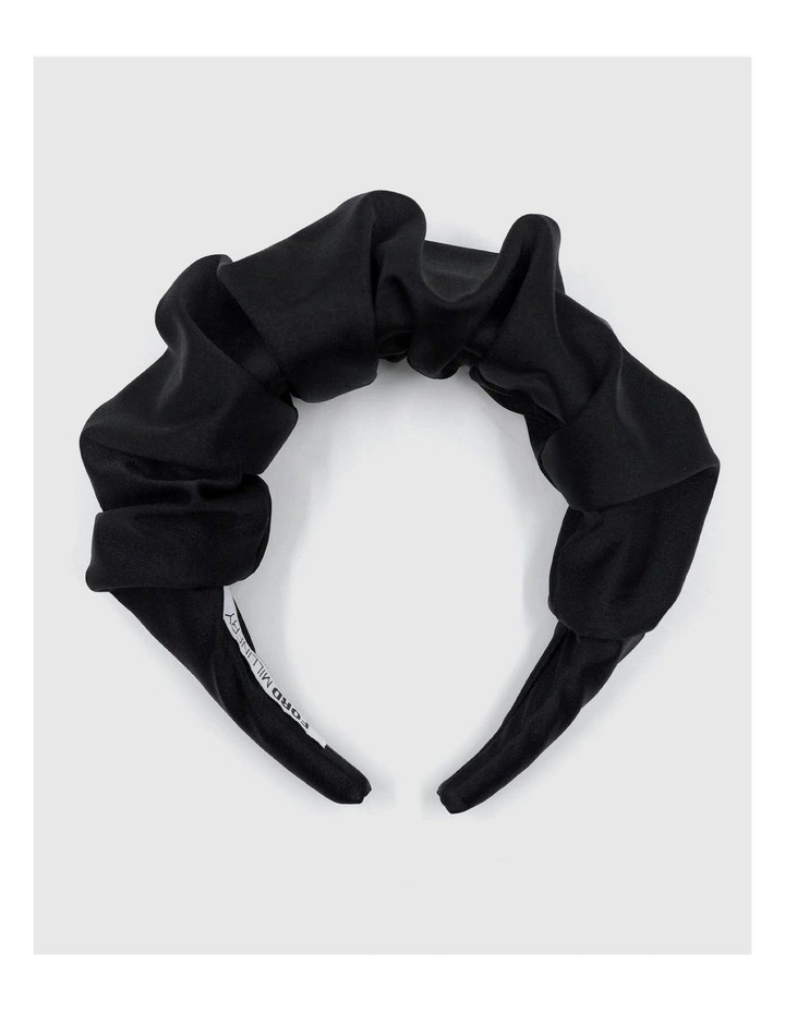 Jude Ruched Padded Headband in Black