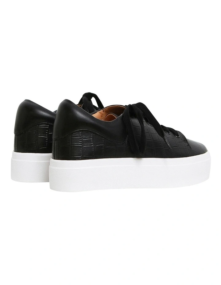 Just A Dream Croc Leather Sneaker in Black