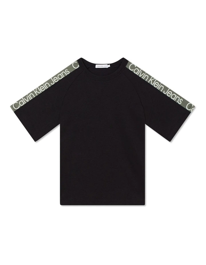 Tape Short Sleeve T-shirt in Black