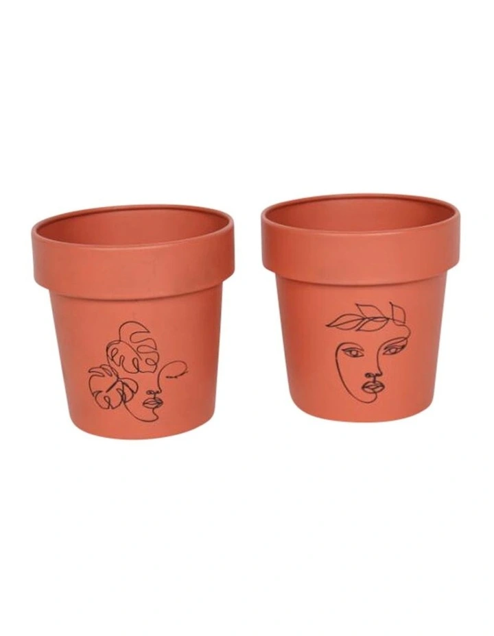 Line-Art Pot Planter Stands Set of 2 in Multi