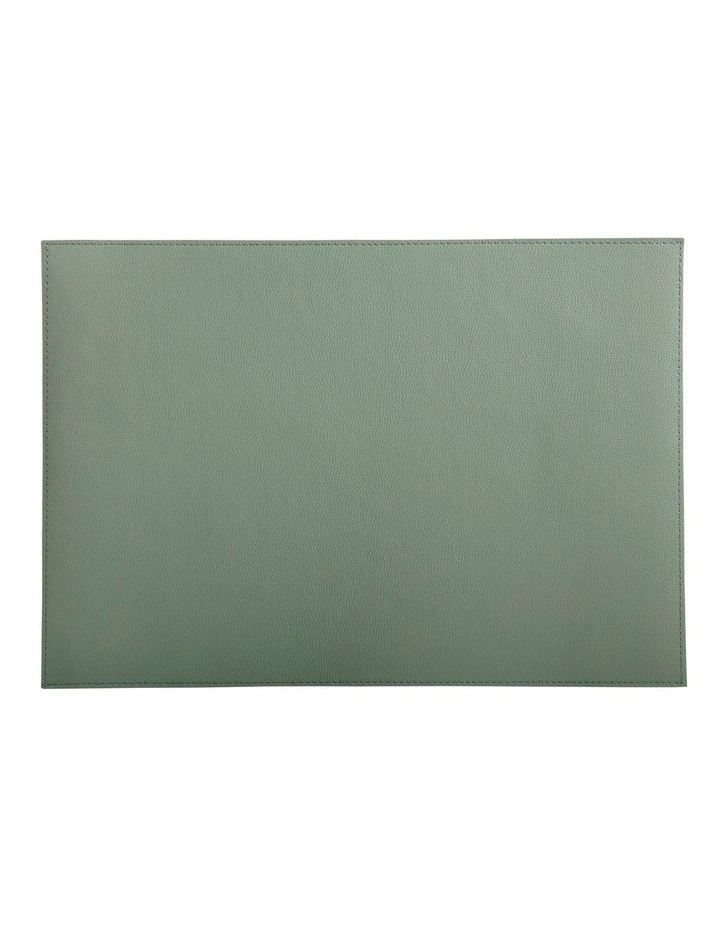 Table Accents Leather Look Cowhide Placemat 43x30cm in Sage