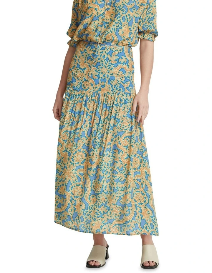 Olivia Tropics Skirt in Blue