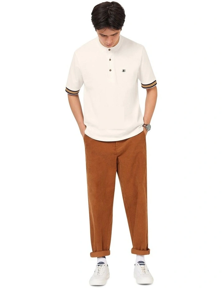 Henley Polo Shirt in White
