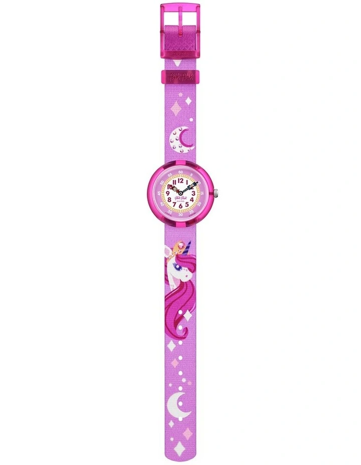 Dreaming Unicorn Flik Flak Watch in Pink