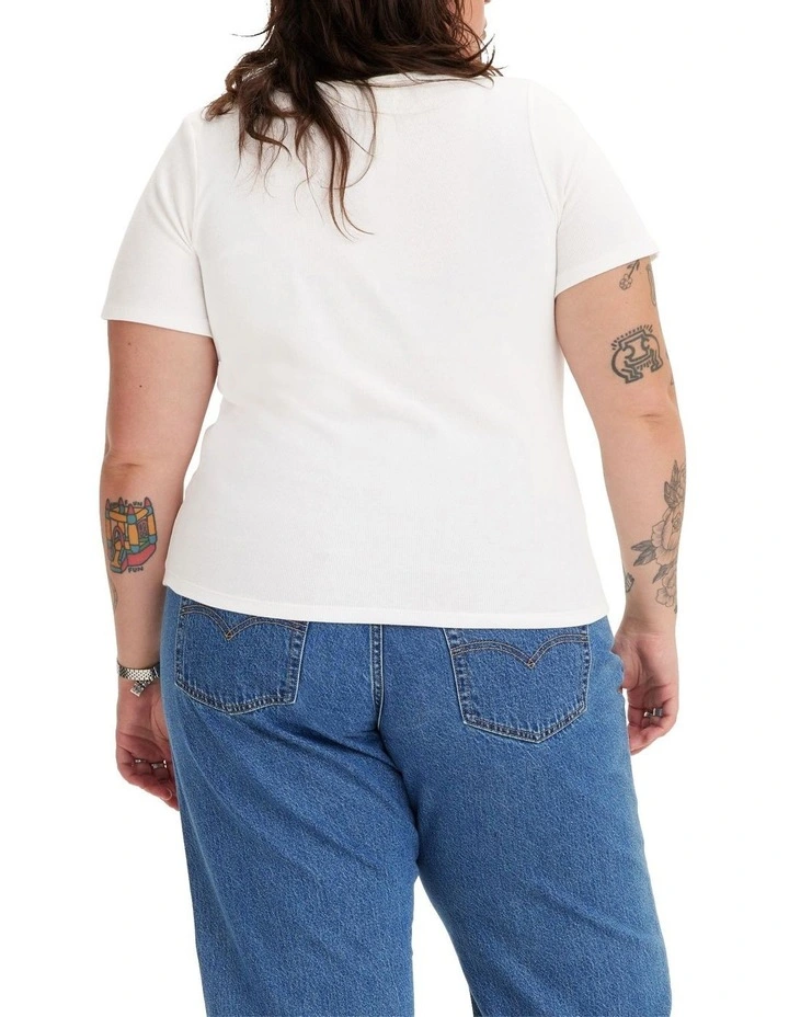 Short-Sleeve Honey Tee (Curve) in White