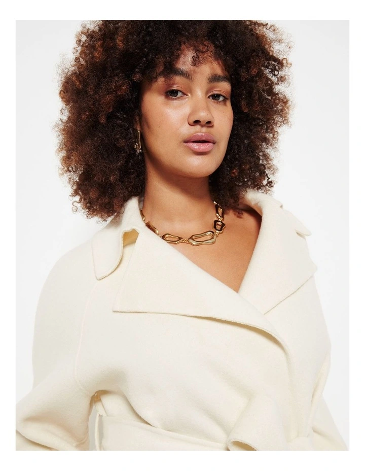 The Double Faced Wool Trench Coat in Ecru