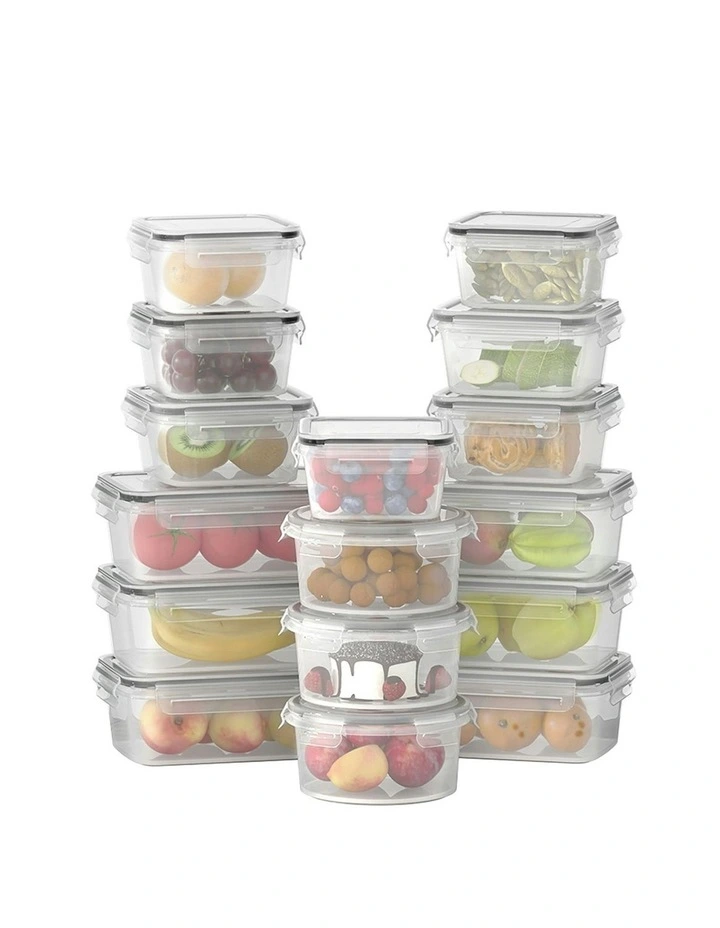 Cereal Dispenser Food Storage 16 Piece in White/Black