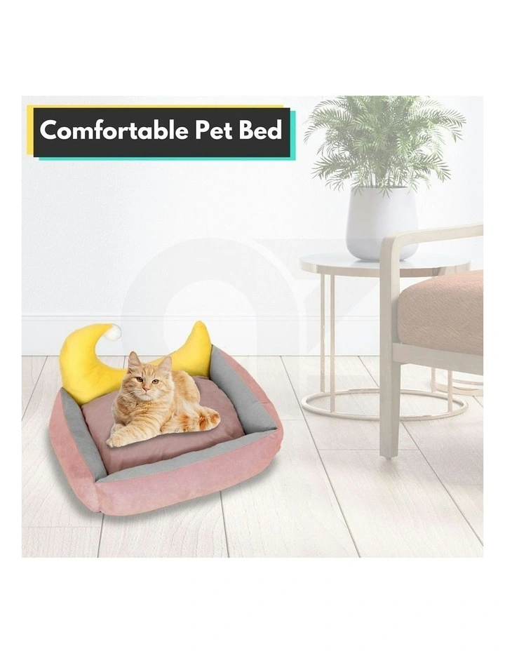 Moon Design Extra Thick Comfy Pet Bed Large in Pink