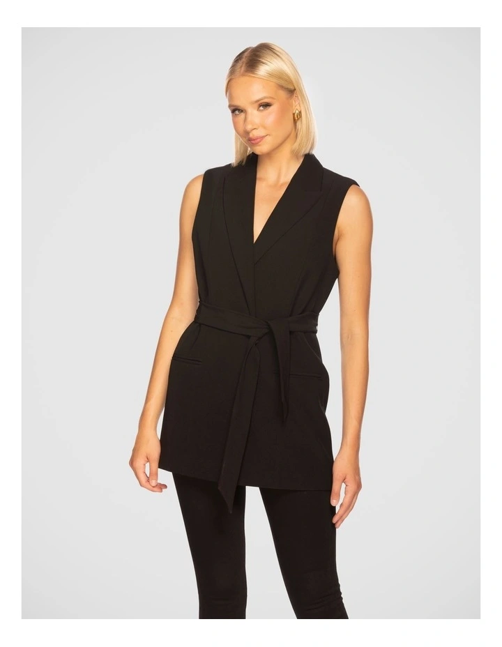 Flora Longline Vest in Black