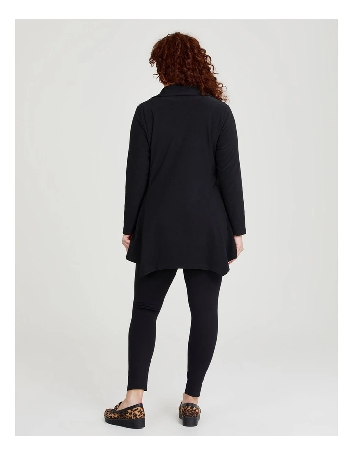 Zip Double Knit Jacket in Black