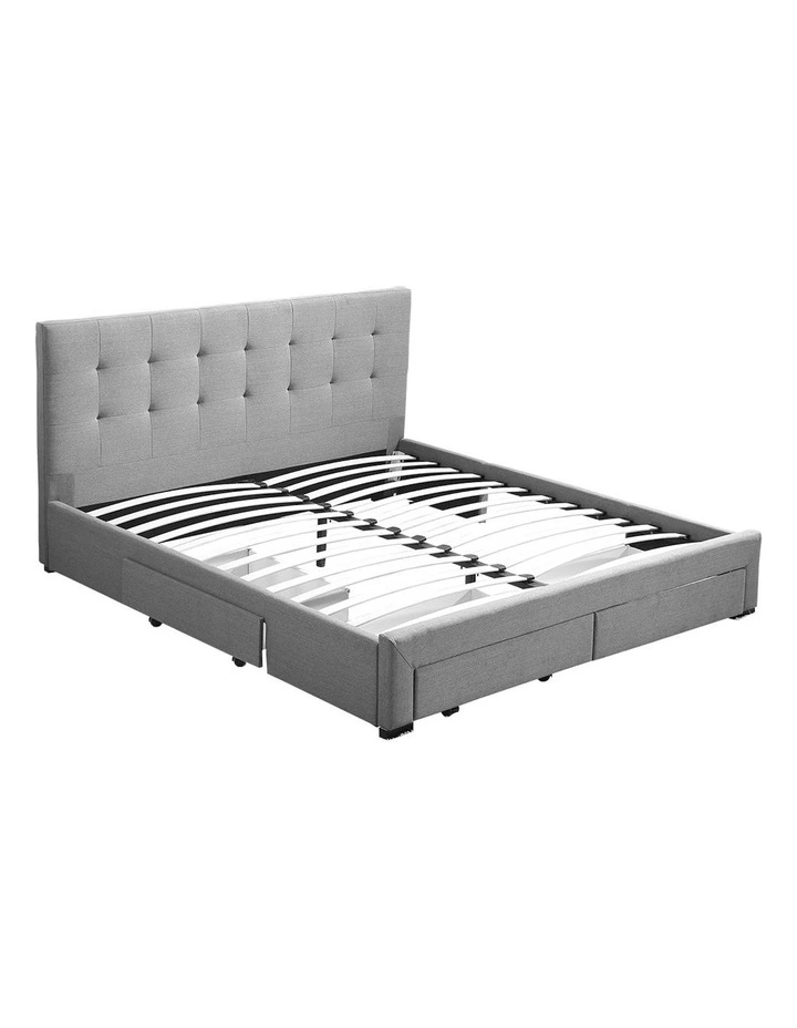 4 Storage Drawers Bed Frame King in Beige