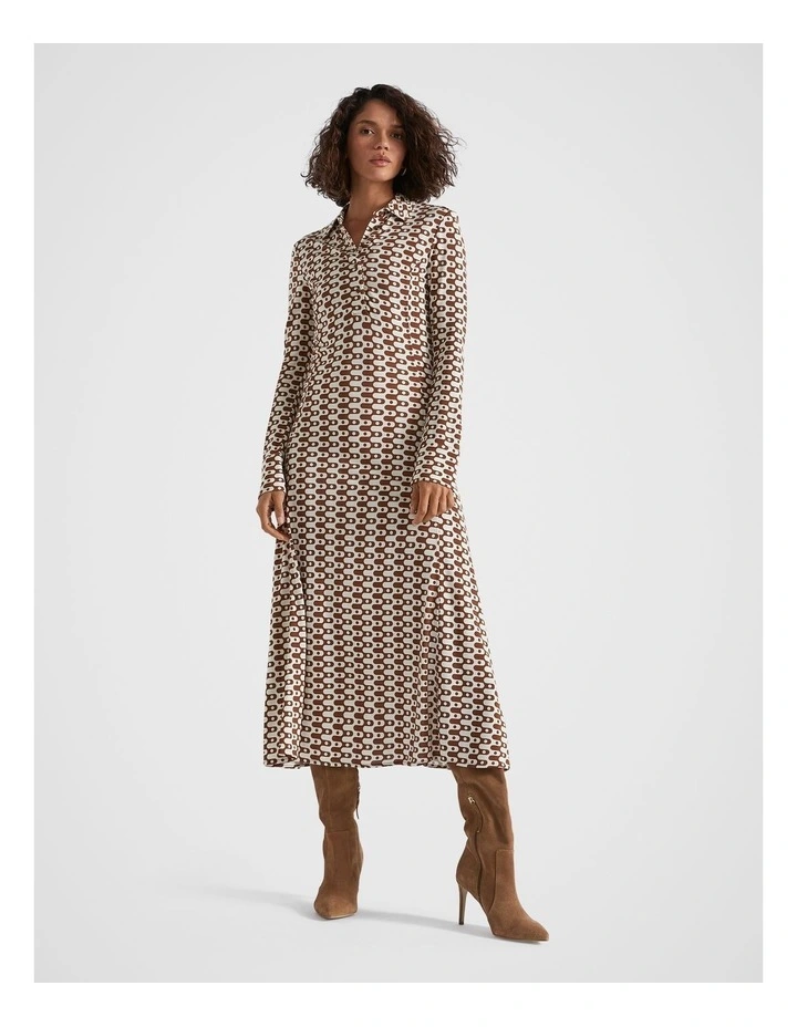 Swirl Midi Dress in Spice Geo
