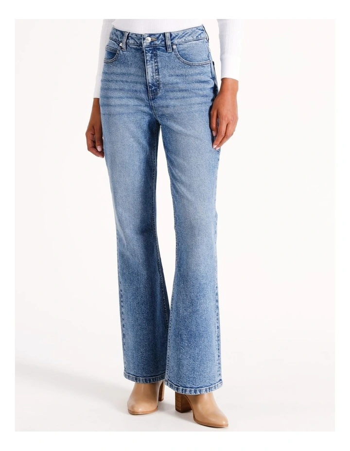 Organic Blend Flare Jean in Marine