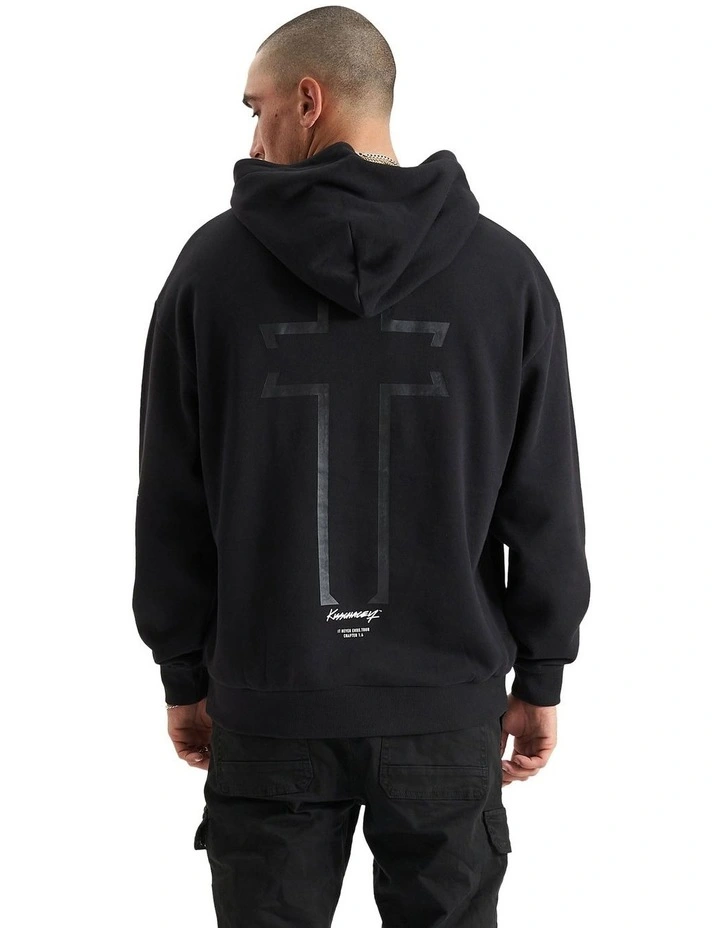 Luge Relaxed Hooded Sweater in Jet Black