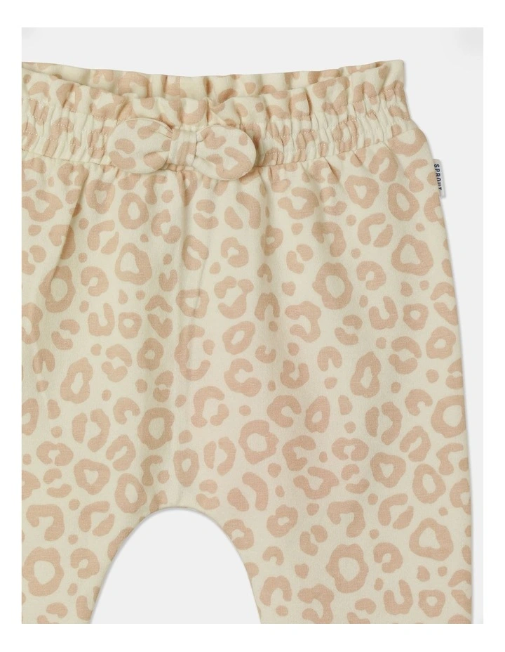 Knit Bow Trackpant in Cream