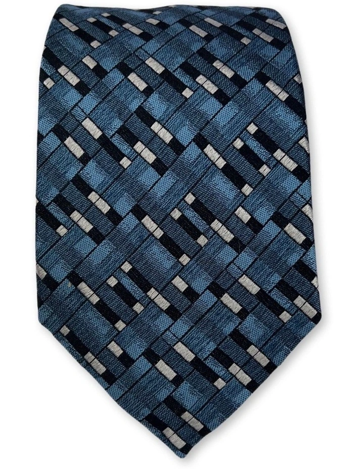 Feltre Pattern Tie in Steel Blue