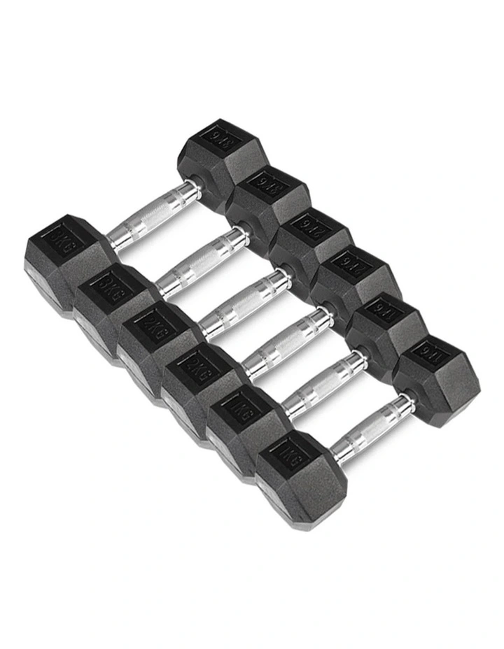 Hex Dumbbell 1kg to 3kg (Set) in Black
