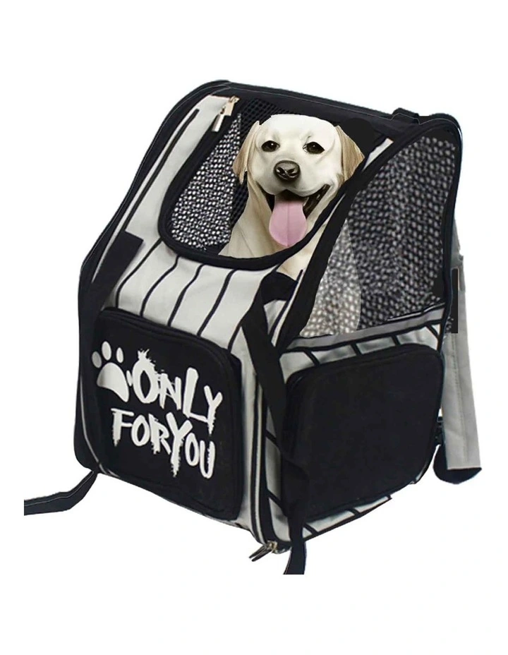 Portable Breathable Mesh Pet Carrier Backpack in Black
