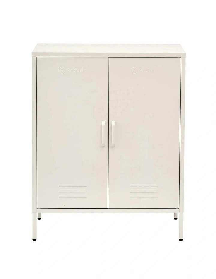 Buffet Sideboard Metal Cabinet in Sweetheart White