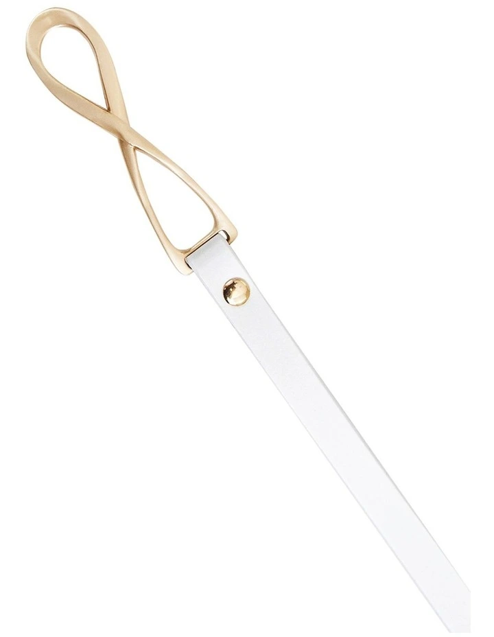 London Mood Leather Tie Belt in White