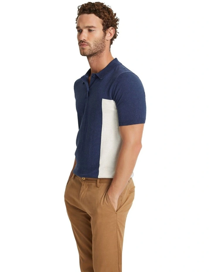Arlo Knitted Polo in Blue