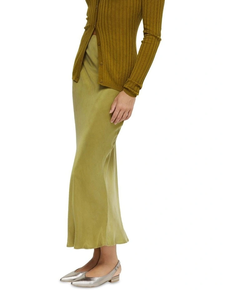 Lucinda Cupro Skirt in Olive