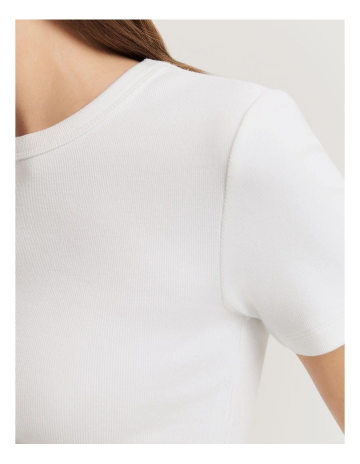 Australian Cotton Crop Fitted T-shirt in Antique White