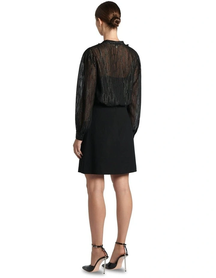 Lurex Chiffon Blouse in Black