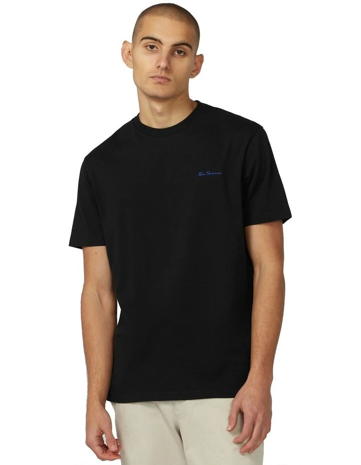 Chest Embroidery Tee in Black