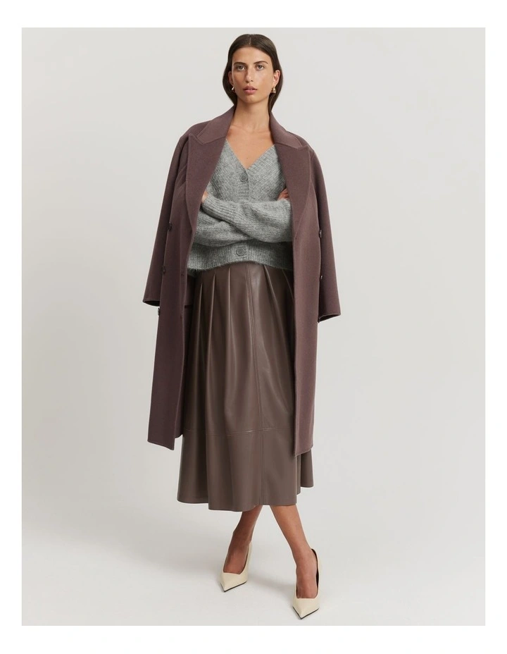 Brushed Crop Cardigan in Light Grey Marle