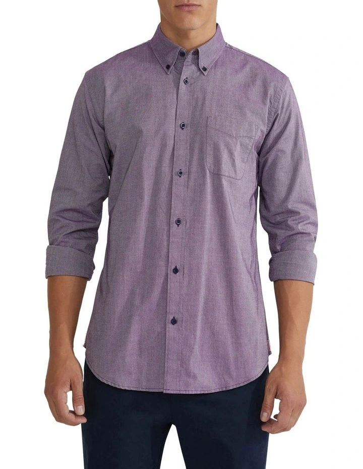 Uxbridge Cotton Shirt in Plum
