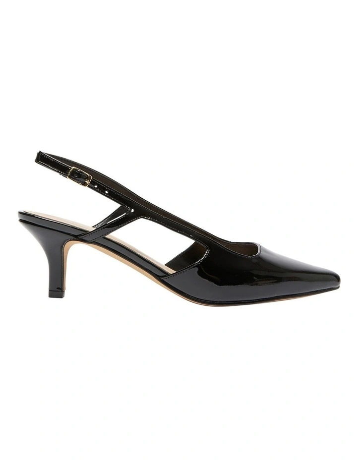 Nessa Heeled Leather Shoes in Black Patent