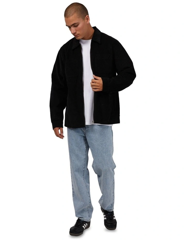 Baby Cord Zip Through Jacket in Black