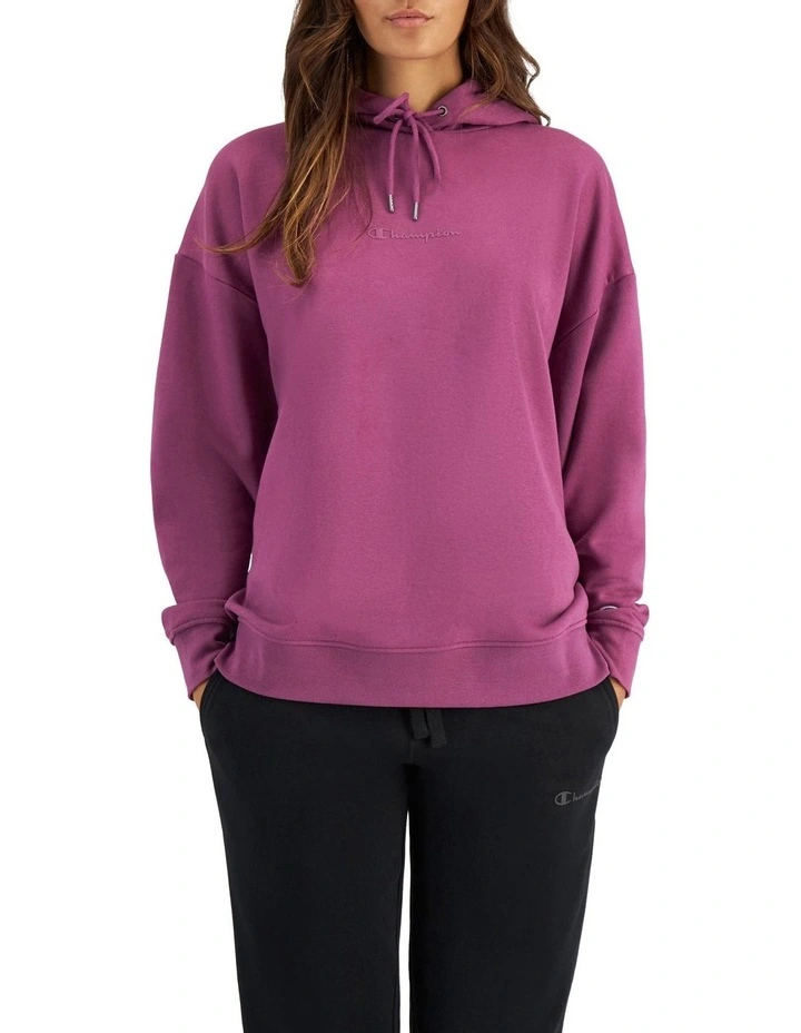 Script Tonal Hoodie in Bruised Berry