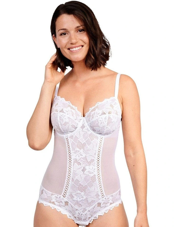 Arum Underwire Lace Bodysuit in White