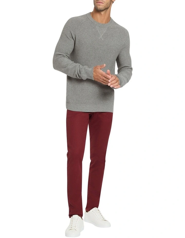 Chris Seed Stitch Knit in Warm Grey