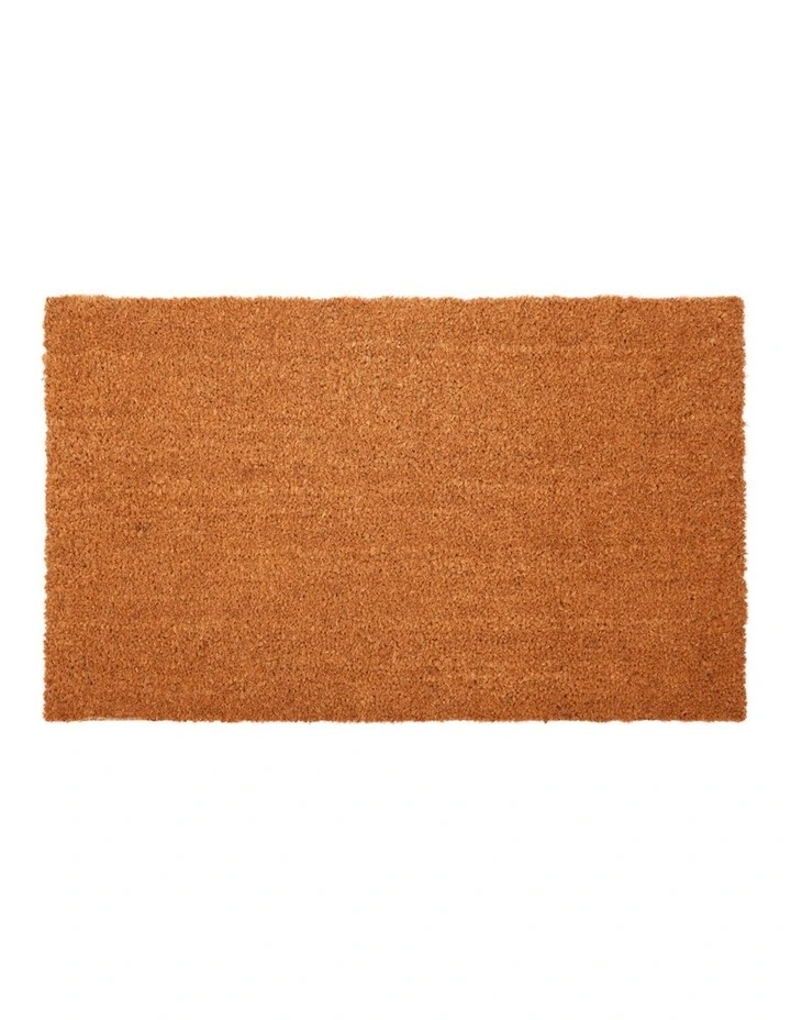 Nubra Plain Natural PVC Backed Coir Door Mat 75x120 cm