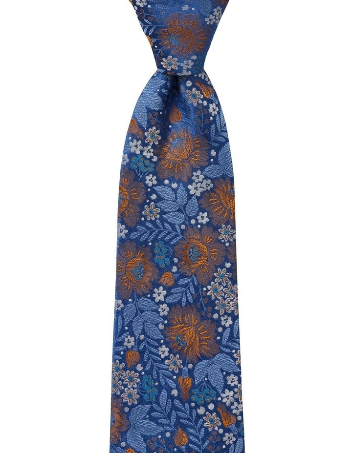 Flora Silk Tie in Orange