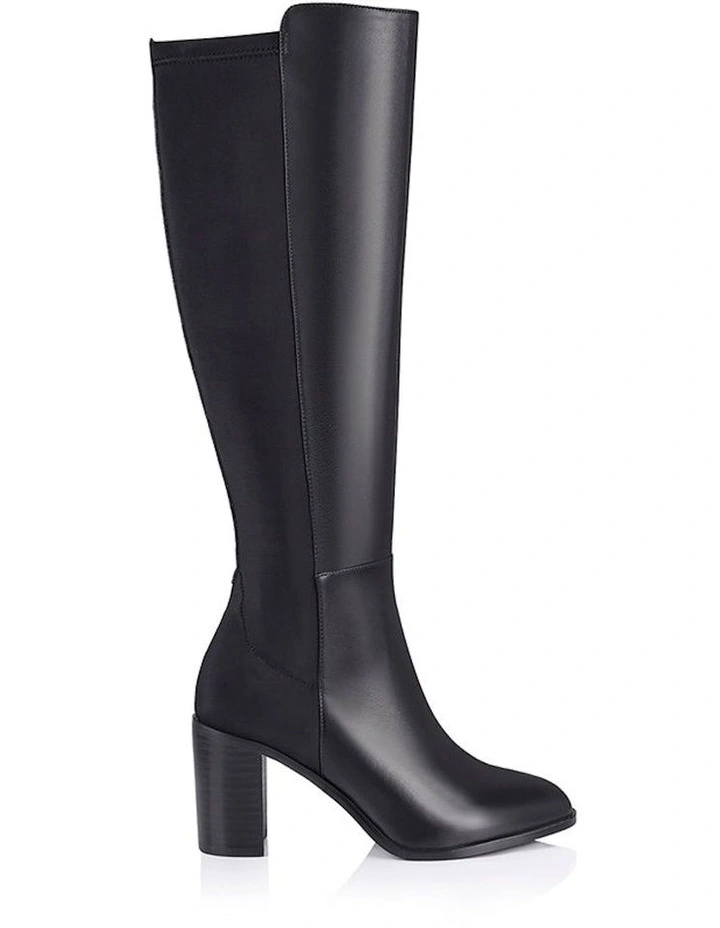 Rixie Tall Leather Boots in Black