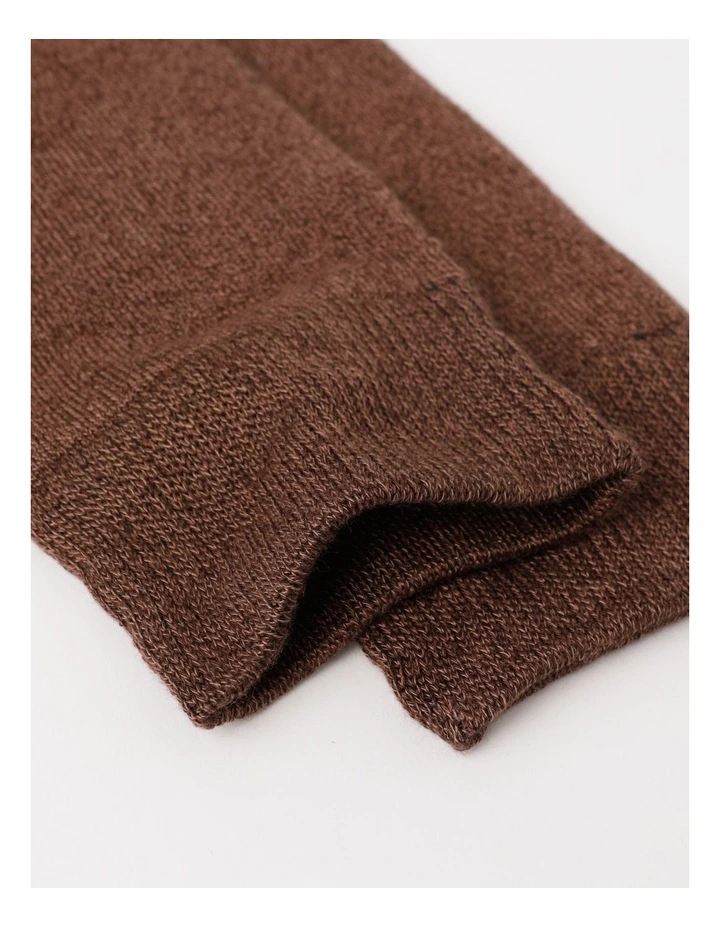 Full Terry Bamboo Boot Socks in Warm Dark Brown/Fudge