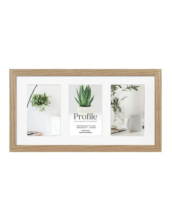 Decorator Timber Collage Photo Frame 8x16"/4x6" (3) in Natural