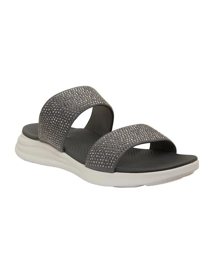 Novato Grey Diamante Sandals