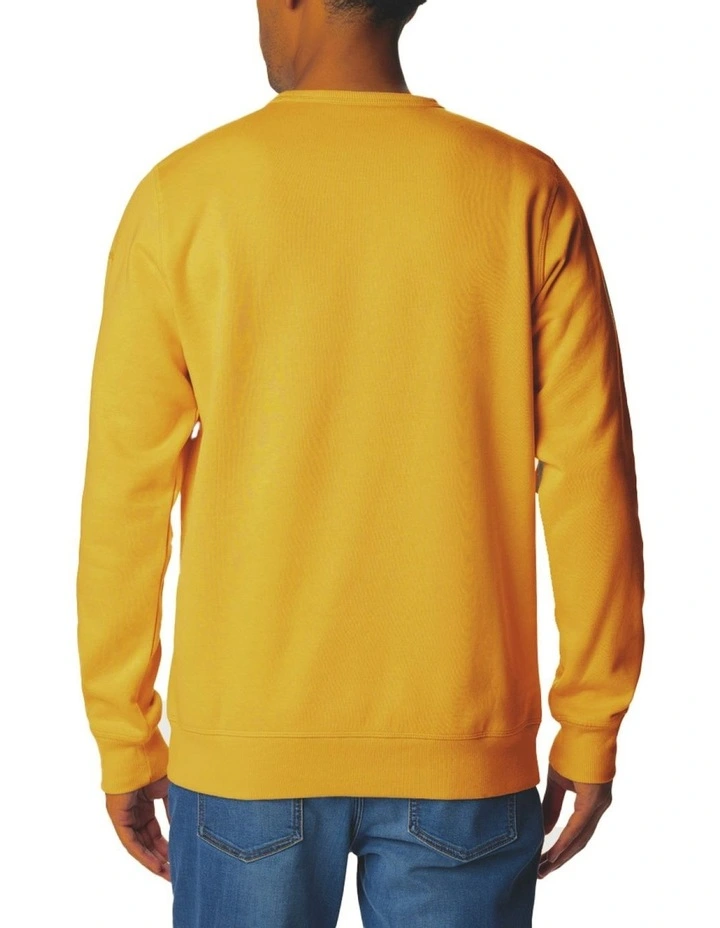 Logo Fleece Crew Pullover in Yellow