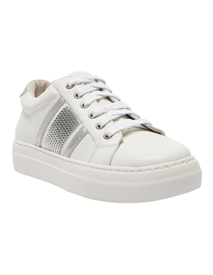 Bellevue Sneakers in White/Silver Glomesh