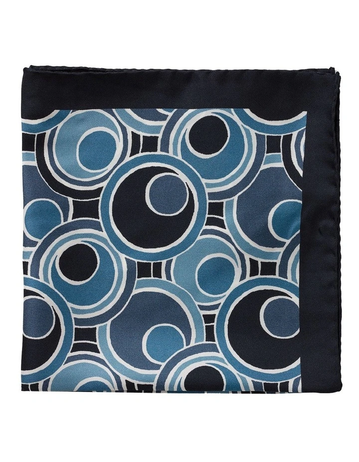 Geometric Silk Pocket Square in Blue