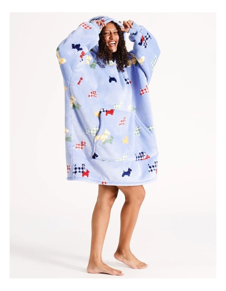 Oversized Hoodie in Blue Terrier